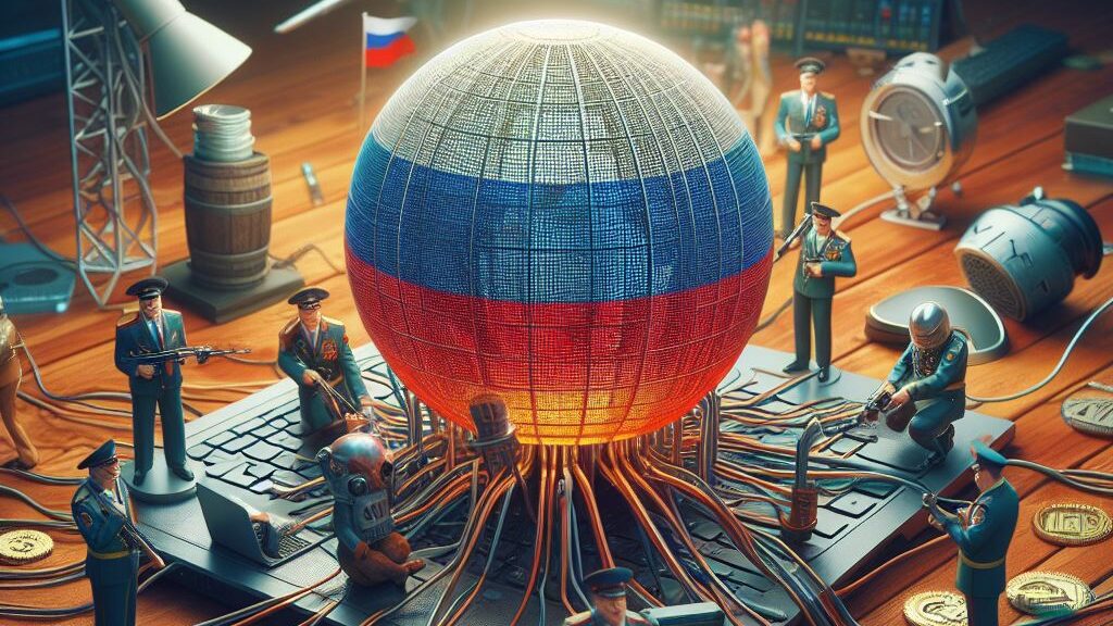 Armenia -- AI Generated image of Internet Control in Russia, Yerevan, 02Feb2024